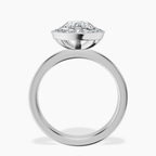 Platinum Bell Dome Bezel Halo Eternity Lab Diamond Ring side right image one