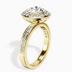 10kt Yellow Gold Bell Dome Bezel Halo Eternity Lab Diamond Ring standing product image one