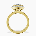 10kt Yellow Gold Bell Dome Bezel Halo Eternity Lab Diamond Ring side right image one