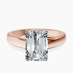 14kt Rose Gold Allen Flat Band Solitaire Lab Diamond Ring front image