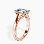 14kt Rose Gold Allen Flat Band Solitaire Lab Diamond Ring standing product image one