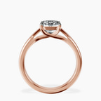 14kt Rose Gold Allen Flat Band Solitaire Lab Diamond Ring side right image one