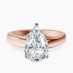 14kt Rose Gold Allen Flat Band Solitaire Lab Diamond Ring front image
