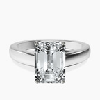 Platinum Allen Flat Band Solitaire Lab Diamond Ring front image