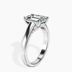 Platinum Allen Flat Band Solitaire Lab Diamond Ring standing product image one