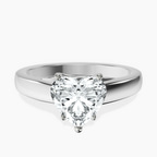 Platinum Allen Flat Band Solitaire Lab Diamond Ring front image