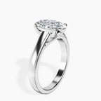Platinum Allen Flat Band Solitaire Lab Diamond Ring standing product image one