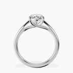 Platinum Allen Flat Band Solitaire Lab Diamond Ring side right image one