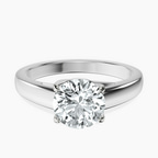Platinum Allen Flat Band Solitaire Lab Diamond Ring front image