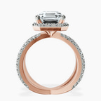 14kt Rose Gold Electra Criss Cross Halo Lab Diamond Ring side right image one