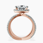18kt Rose Gold Electra Criss Cross Halo Lab Diamond Ring side right image one