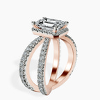 10kt Rose Gold Electra Criss Cross Halo Lab Diamond Ring standing product image one