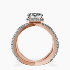 10kt Rose Gold Electra Criss Cross Halo Lab Diamond Ring side right image one