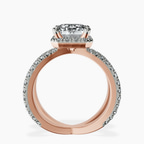 14kt Rose Gold Electra Criss Cross Halo Lab Diamond Ring side right image one