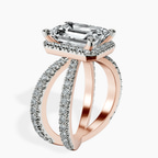 14kt Rose Gold Electra Criss Cross Halo Lab Diamond Ring standing product image one