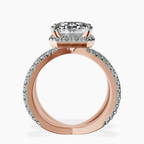 14kt Rose Gold Electra Criss Cross Halo Lab Diamond Ring side right image one