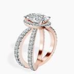 2.99 ct. oval Electra Criss Cross Ring in 14kt rose gold standing product image one