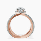 2.99 ct. oval Electra Criss Cross Ring in 14kt rose gold side right image one
