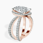 10kt Rose Gold Electra Criss Cross Halo Lab Diamond Ring standing product image one