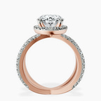 10kt Rose Gold Electra Criss Cross Halo Lab Diamond Ring side right image one