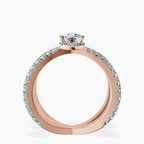 14kt Rose Gold Electra Criss Cross Halo Lab Diamond Ring side right image one