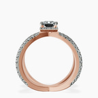 14kt Rose Gold Electra Criss Cross Halo Lab Diamond Ring side right image one