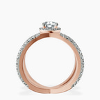 18kt Rose Gold Electra Criss Cross Halo Lab Diamond Ring side right image one