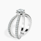 Platinum Electra Criss Cross Halo Lab Diamond Ring standing product image one