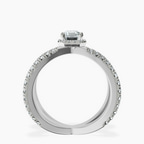 Platinum Electra Criss Cross Halo Lab Diamond Ring side right image one