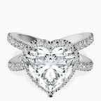 Platinum Electra Criss Cross Halo Lab Diamond Ring front image