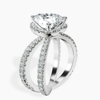 Platinum Electra Criss Cross Halo Lab Diamond Ring standing product image one