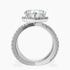 Platinum Electra Criss Cross Halo Lab Diamond Ring side right image one