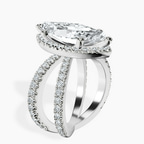 Platinum Electra Criss Cross Halo Lab Diamond Ring standing product image one