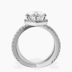 Platinum Electra Criss Cross Halo Lab Diamond Ring side right image one