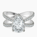 Platinum Electra Criss Cross Halo Lab Diamond Ring front image