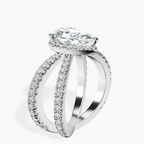Platinum Electra Criss Cross Halo Lab Diamond Ring standing product image one