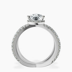 Platinum Electra Criss Cross Halo Lab Diamond Ring side right image one