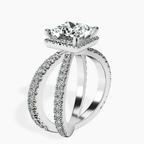 2.80 ct. princess Electra Criss Cross Ring in 14kt white gold standing product image one