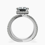2.80 ct. princess Electra Criss Cross Ring in 14kt white gold side right image one