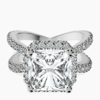 Platinum Electra Criss Cross Halo Lab Diamond Ring front image