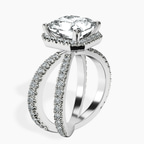 Platinum Electra Criss Cross Halo Lab Diamond Ring standing product image one