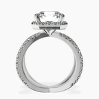 Platinum Electra Criss Cross Halo Lab Diamond Ring side right image one