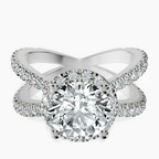Platinum Electra Criss Cross Halo Lab Diamond Ring front image