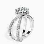 Platinum Electra Criss Cross Halo Lab Diamond Ring standing product image one