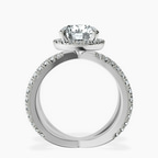 Platinum Electra Criss Cross Halo Lab Diamond Ring side right image one