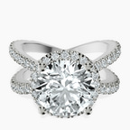 Platinum Electra Criss Cross Halo Lab Diamond Ring front image