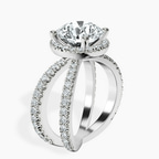 Platinum Electra Criss Cross Halo Lab Diamond Ring standing product image one