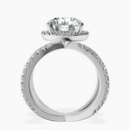 Platinum Electra Criss Cross Halo Lab Diamond Ring side right image one