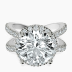 Platinum Electra Criss Cross Halo Lab Diamond Ring front image