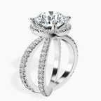 Platinum Electra Criss Cross Halo Lab Diamond Ring standing product image one